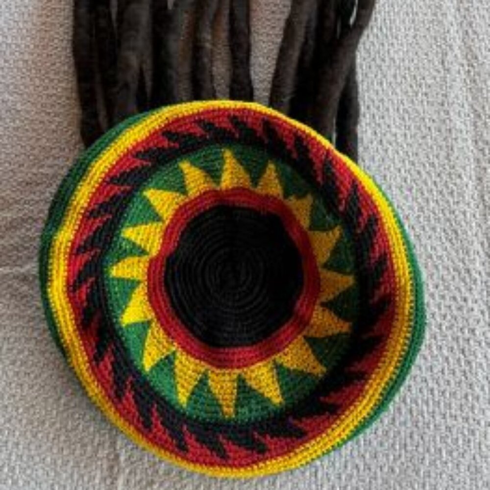 Rastafari beanie hat with attached dreadlocks